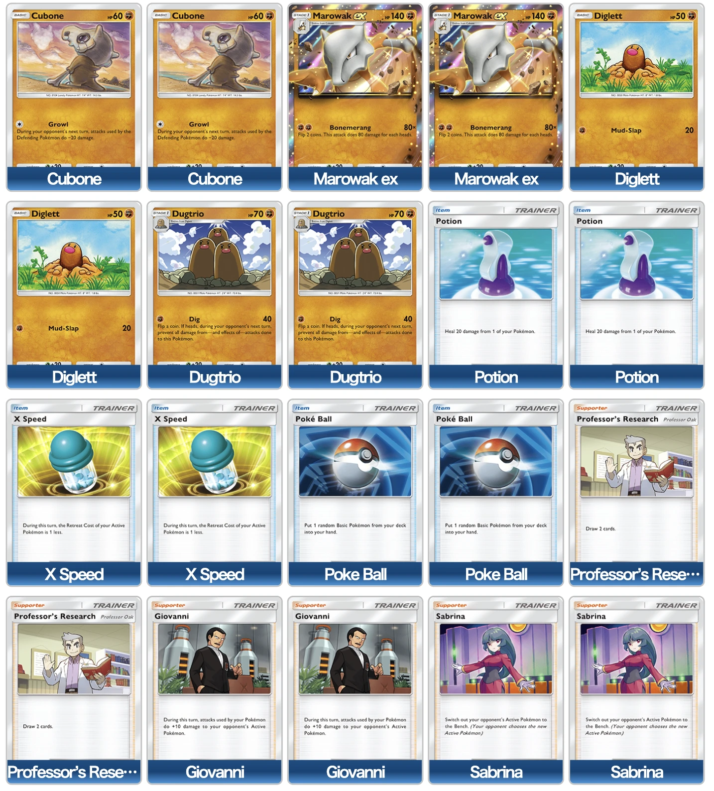 Marowak EX Deck