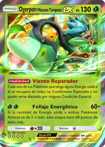 Máscara Verde Azulado Ogerpon ex