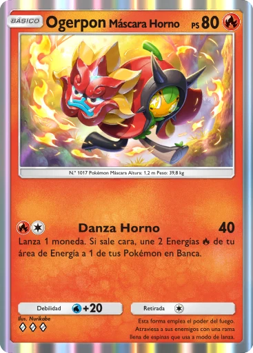 Máscara de llama de hogar Ogerpon